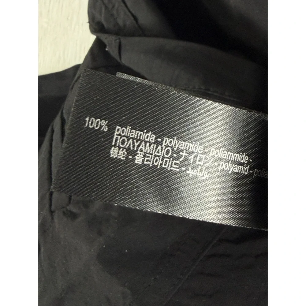 Zara Black Zip‎ Waist Women Wide Leg Nylon Pants Size Small Cool Style Athletic
